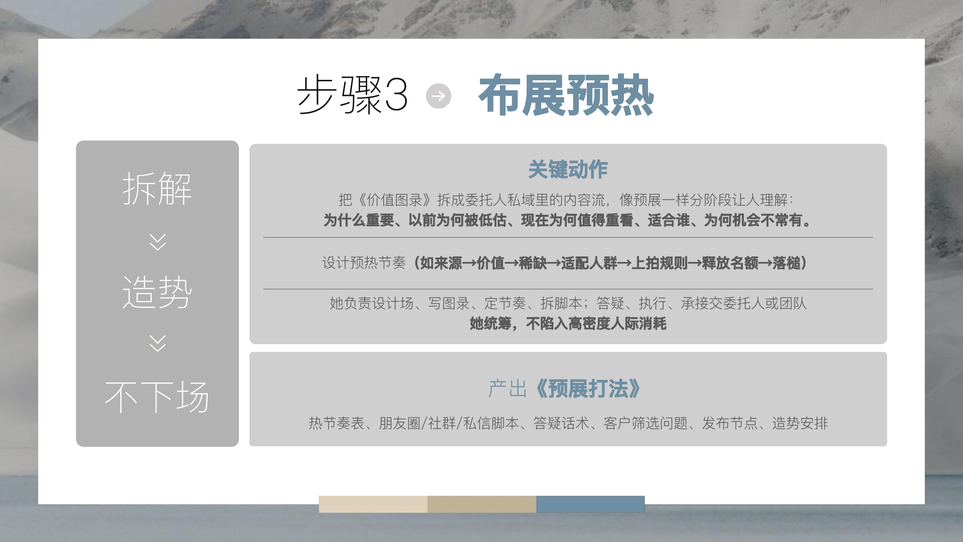 步骤三布展预热